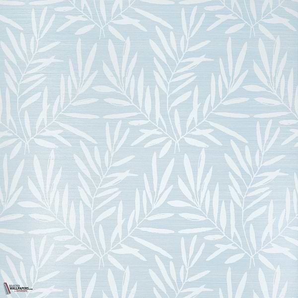 Summer leaves behang-Thibaut-Light blue-Rol-Selected Wallpapers-Interiors