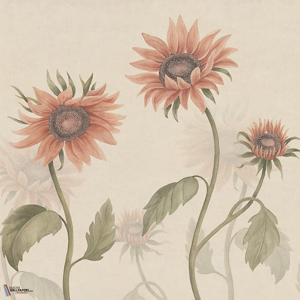 Sunflowers wallpaper-Sandberg-Peach-Mattic-M2-Selected Wallpapers-Interiors
