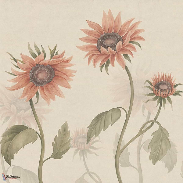 Sunflowers behang-Sandberg-Peach-Mattic-M2-Selected Wallpapers-Interiors