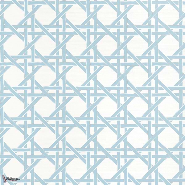 Canary trellis behang-Thibaut-Light blue-Rol-Selected Wallpapers-Interiors