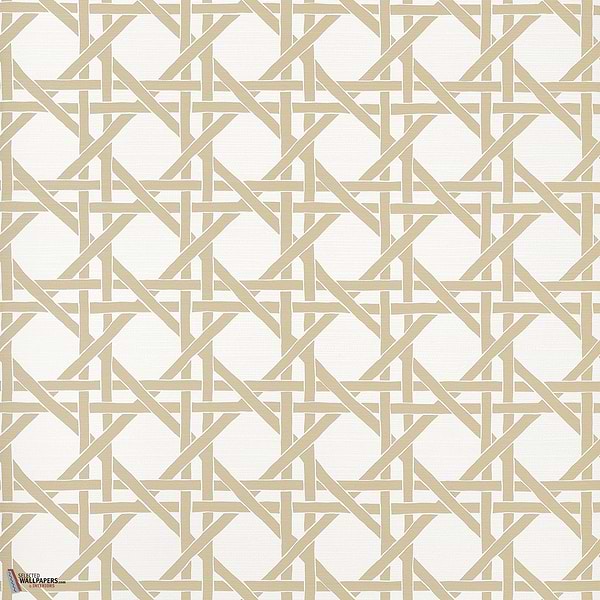 Canary trellis behang-Thibaut-Beige-Rol-Selected Wallpapers-Interiors