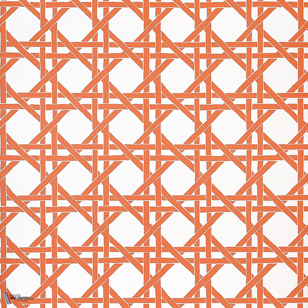 Canary trellis behang-Thibaut-Coral-Rol-Selected Wallpapers-Interiors