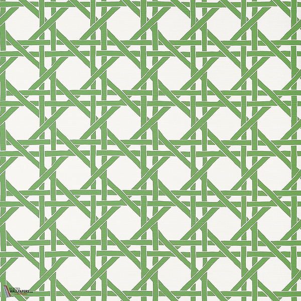 Canary trellis behang-Thibaut-Green-Rol-Selected Wallpapers-Interiors