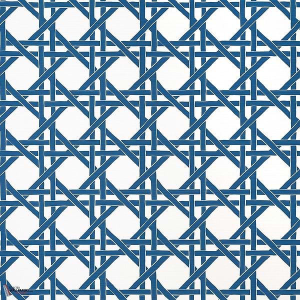 Canary trellis behang-Thibaut-Navy-Rol-Selected Wallpapers-Interiors