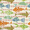 Batik fish behang-Thibaut-Coral and blue-Rol-Selected Wallpapers-Interiors