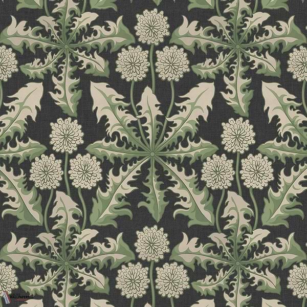Taraxa stof-House of Hackney-Noir-Meter (M1)-Selected Wallpapers-Interiors