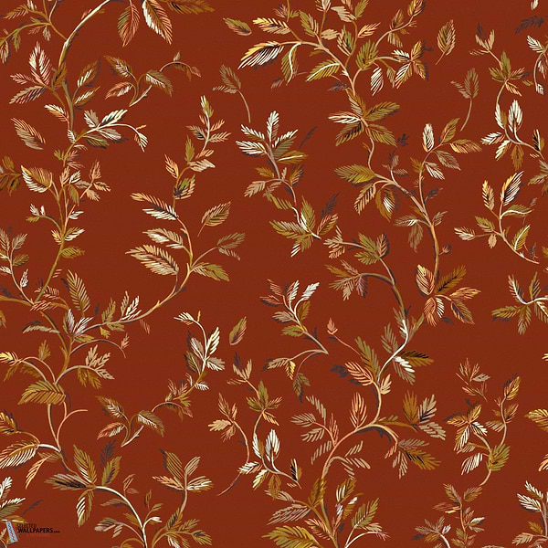 Tenango behang-Coordonne-Terracotta-Rol-Selected Wallpapers-Interiors