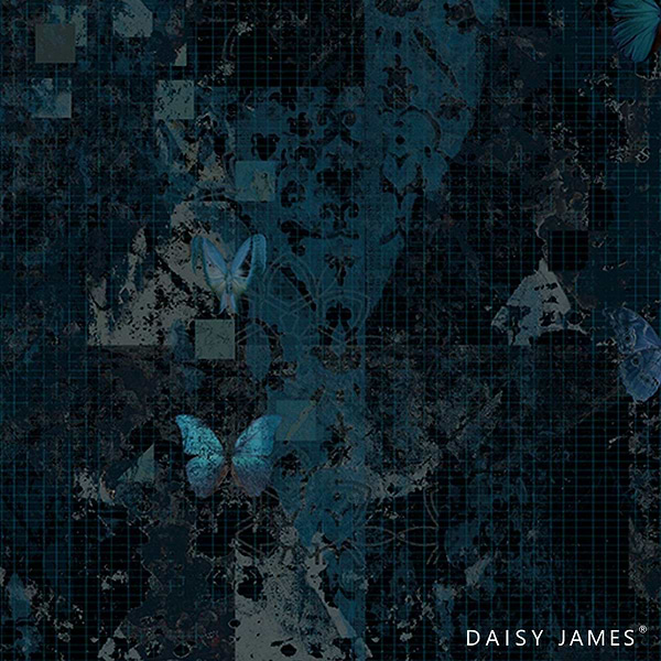 The Blue Butterfly 2.0 behang-behang-Daisy James-Blue-Vinyl-M2-Selected Wallpapers &amp; Interiors