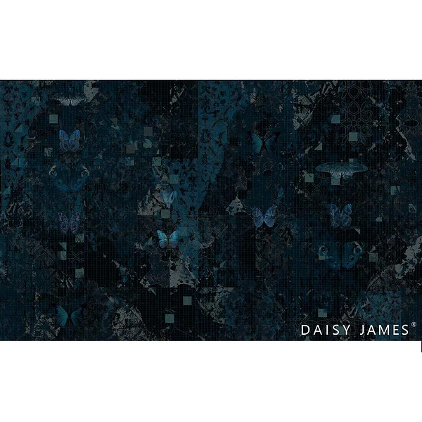 The Blue Butterfly 2.0 behang-behang-Daisy James-Selected Wallpapers &amp; Interiors