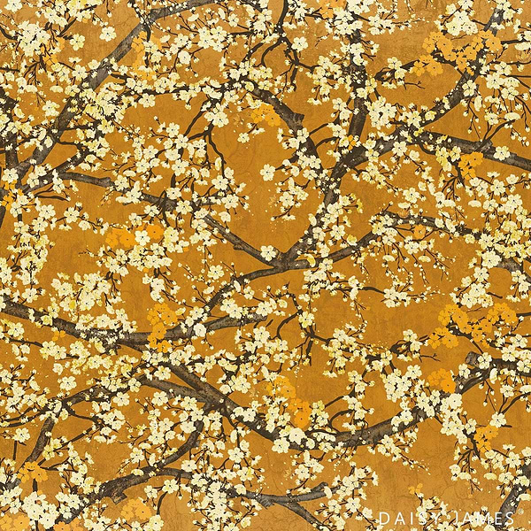 The Hana behang-Behang-Daisy James-Yellow-Vinyl-M2-Selected Wallpapers &amp; Interiors