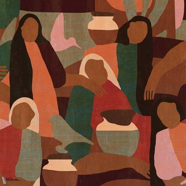 The Nyssa behang-Daisy James-Vinyl-M2-Selected Wallpapers-Interiors