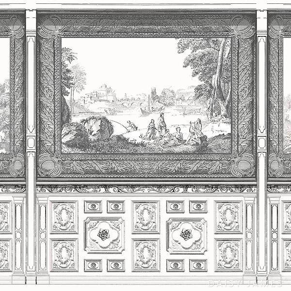 The Panel behang-behang-Daisy James-White-Vinyl-M2-Selected Wallpapers &amp; Interiors