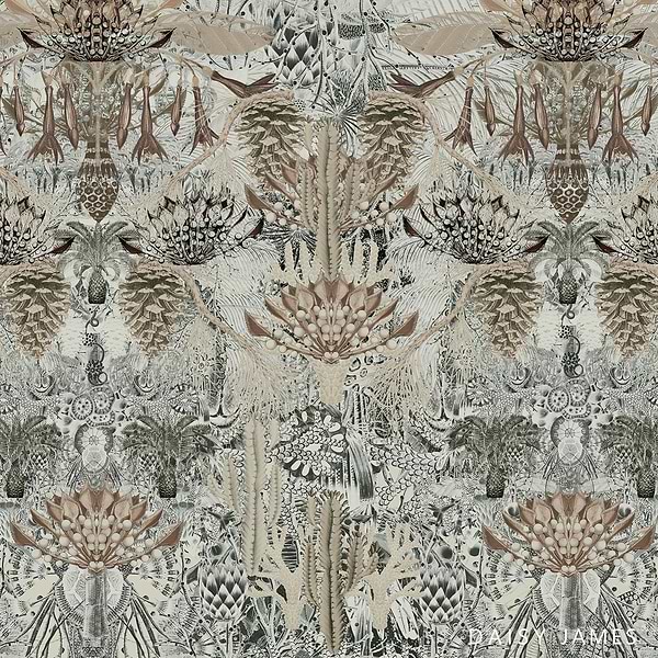 The Poppy behang-Behang-Daisy James-Beige-Vinyl-M2-Selected Wallpapers & Interiors
