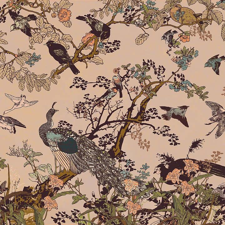 The Waterfront behang-behang-Daisy James-Salmon-Vinyl-M2-Selected Wallpapers &amp; Interiors