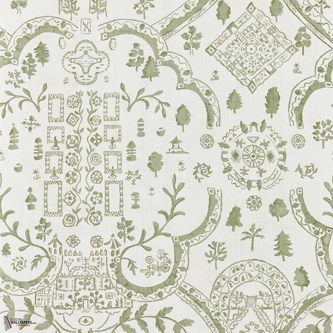 Topiary view behang-Sanderson-Thyme-Rol-Selected Wallpapers-Interiors