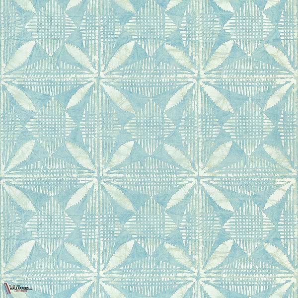 Tortuga batik behang-Thibaut-Turquoise-Rol-Selected Wallpapers-Interiors