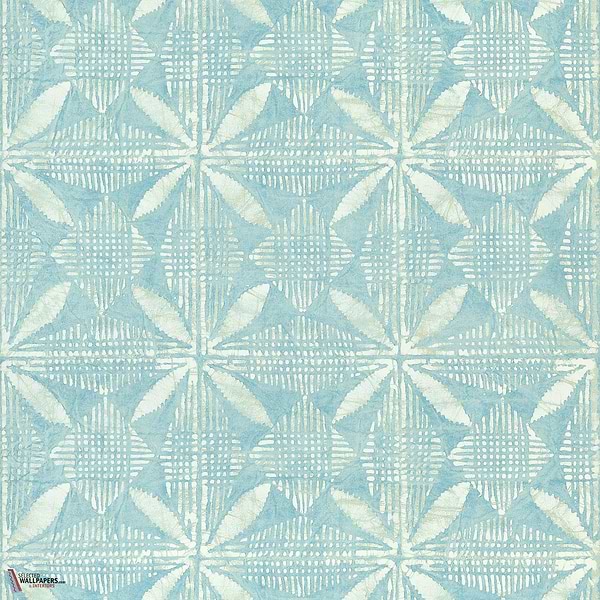 Tortuga batik behang-Thibaut-Turquoise-Rol-Selected Wallpapers-Interiors