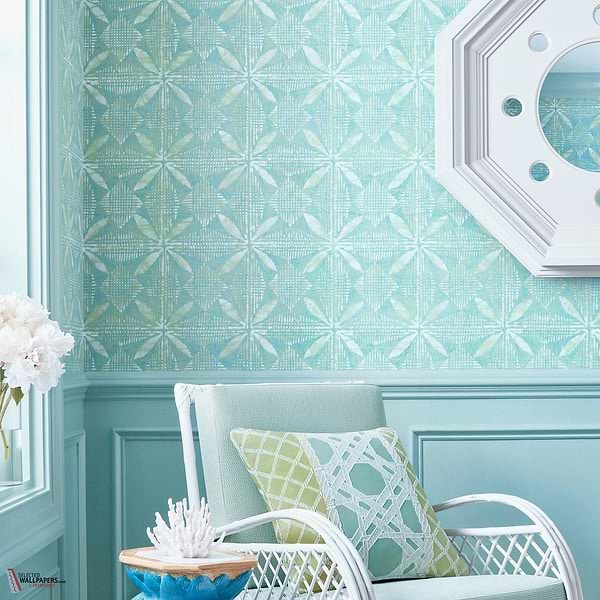 Tortuga batik behang-Thibaut-Selected Wallpapers-Interiors