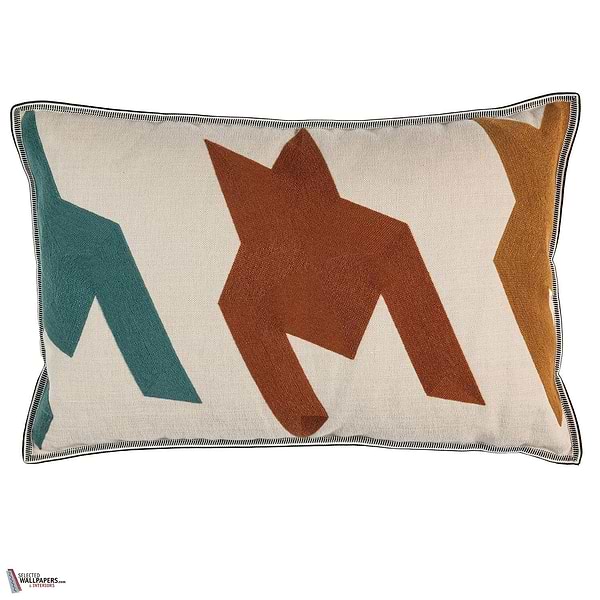 Triptyque kussen-Casamance-Terracotta Bleu Canard-40 x 60 cm-Selected Wallpapers-Interiors