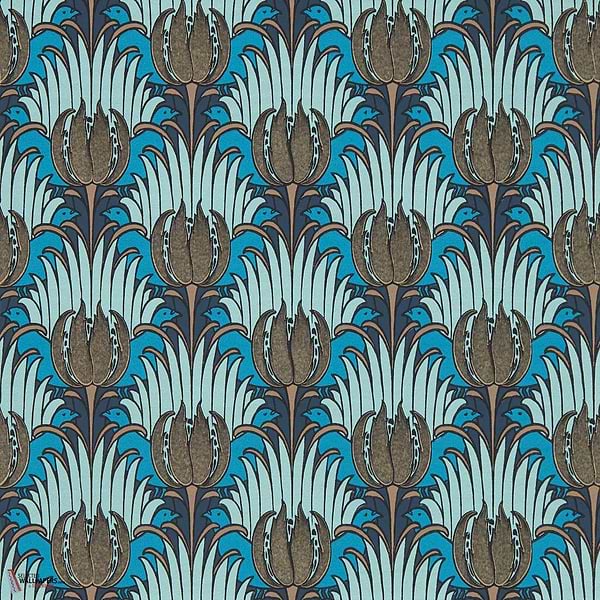 Tulip and Bird-behang-tapete-wallpaper-Morris & Co-Opal & Seafoam-Rol-Selected-Wallpapers-Interiors