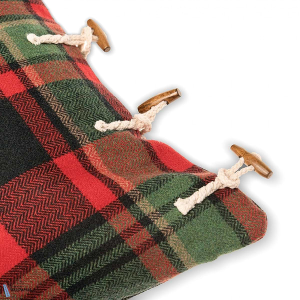 Tyrolean Plaid Kussen-Mind the Gap-Kissen-Cushion-Green/Red-50 x 50 cm-Selected Interiors