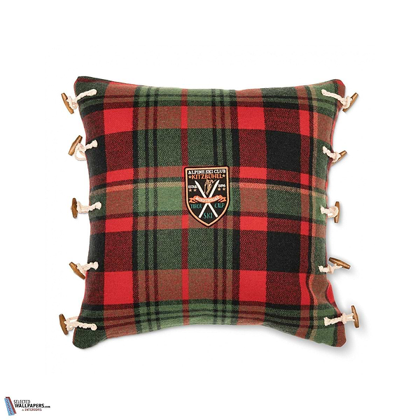 Tyrolean Plaid Kussen-Mind the Gap-Kissen-Cushion-Green/Red-50 x 50 cm-Selected Interiors