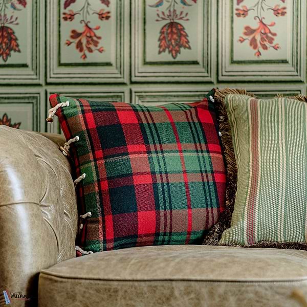 Tyrolean Plaid Kussen-Mind the Gap-Kissen-Cushion-Green/Red-50 x 50 cm-Selected Interiors