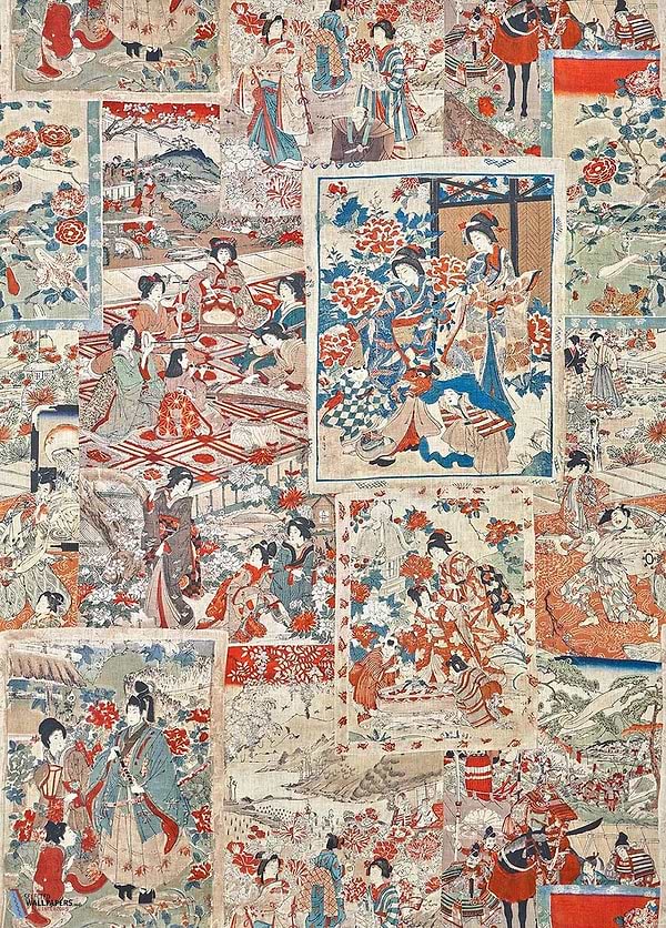 Ukiyoe-Pierre Frey-wallpaper-behang-Tapete-wallpaper-Original-Meter (M1)-Selected Wallpapers