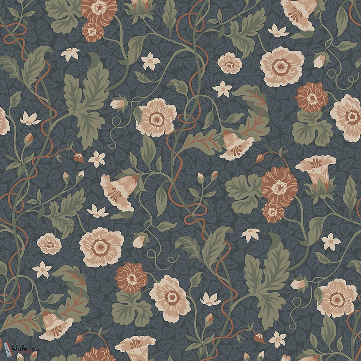 Ulla behang-Sandberg-Midnight blue-Rol-Selected Wallpapers-Interiors