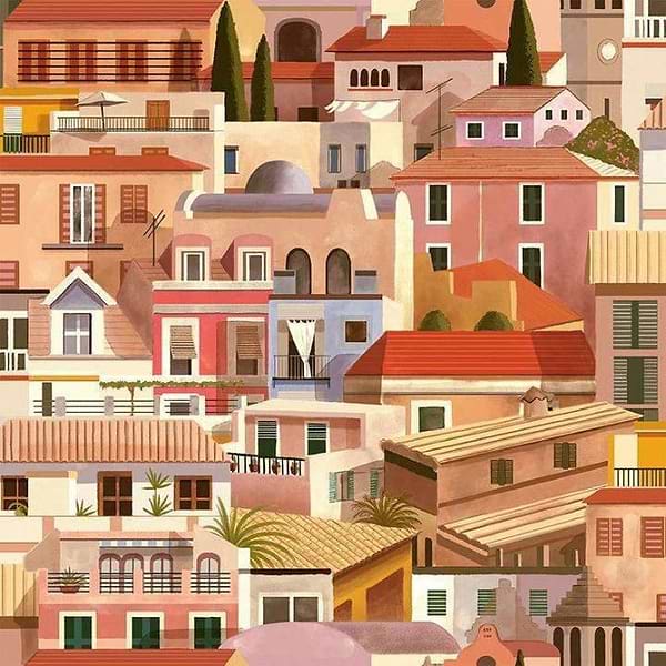 Valldemossa wallpaper in Sunrise van Coordonne