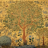 Varanasi Tree Tapete-Coordonné-Mustard-Non Woven-M2-Selected Wallpapers-Interiors