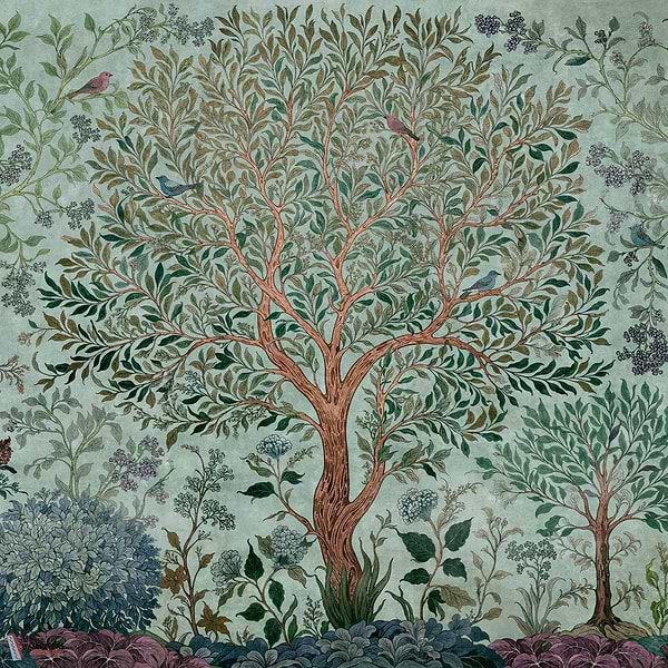 Varanasi Tree Tapete-Coordonné-Sapphire-Non Woven-M2-Selected Wallpapers-Interiors