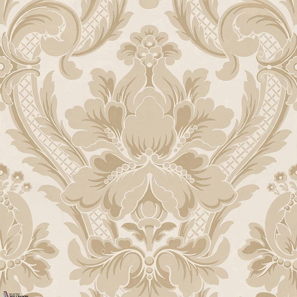 Venetian Damask behang-Coordonné-Stone-Non Woven-Rol-Selected Wallpapers-Interiors