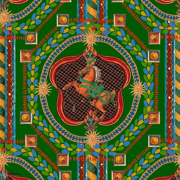 Venetian Ornament-behang-Tapete-Mind the Gap-Green-Rol-WP20768-Selected Wallpapers