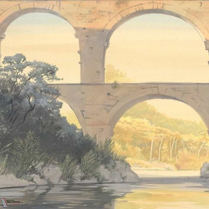 Vue sur le pont behang-Les Dominotiers-Selected Wallpapers-Interiors