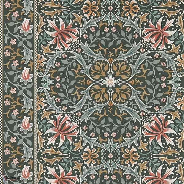 Walthamstow behang-Morris & Co-Forest/Teal-Rol-Selected Wallpapers-Interiors