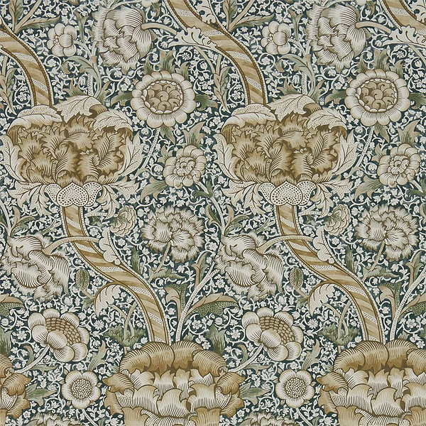 Wandle wallpaper in Forest/Mustard van Morris & Co