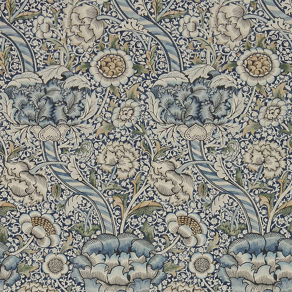 Wandle wallpaper in Blue/Stone van Morris & Co