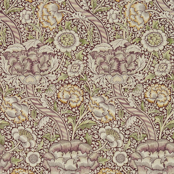 Wandle wallpaper in Wine/Saffron van Morris & Co