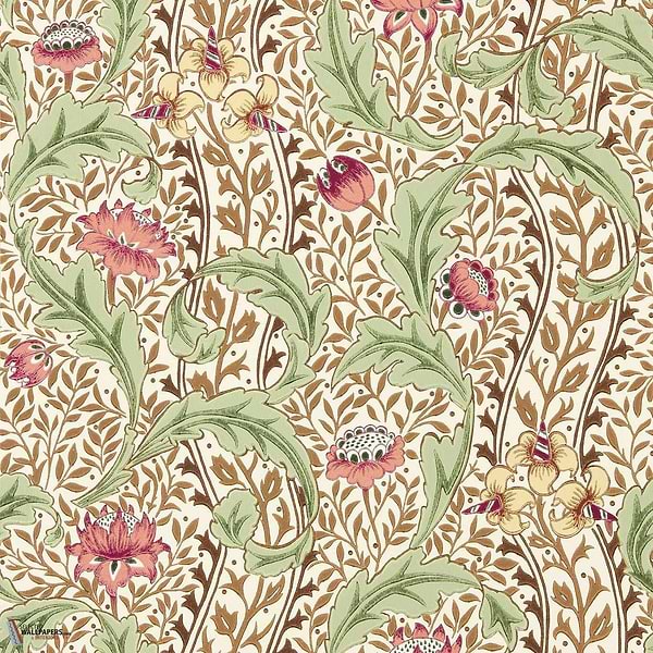 Wild Tulip & Vine behang-Morris & Co-Rose/Linen-Rol-Selected Wallpapers-Interiors