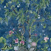 Wild Wisteria Mural-Thibaut-Navy-Set-Selected-Wallpapers-Interiors
