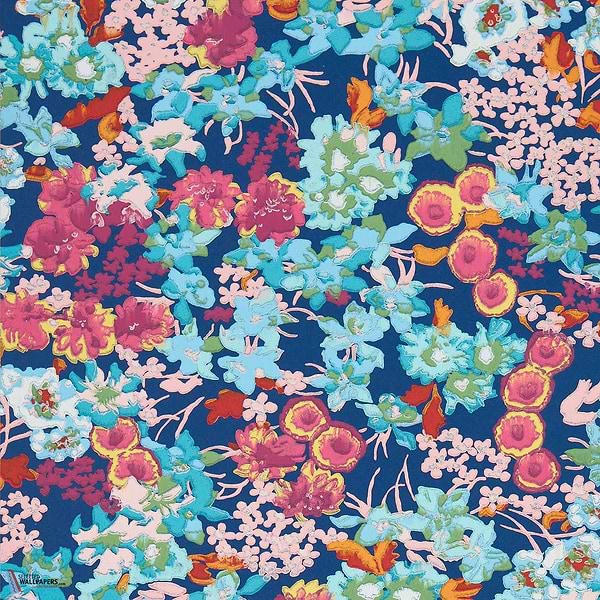 Wildflower Meadow-Wallpaper-Harlequin-Lapis/Carnelian/Aquamarine-Roll-113050-Selected Wallpapers