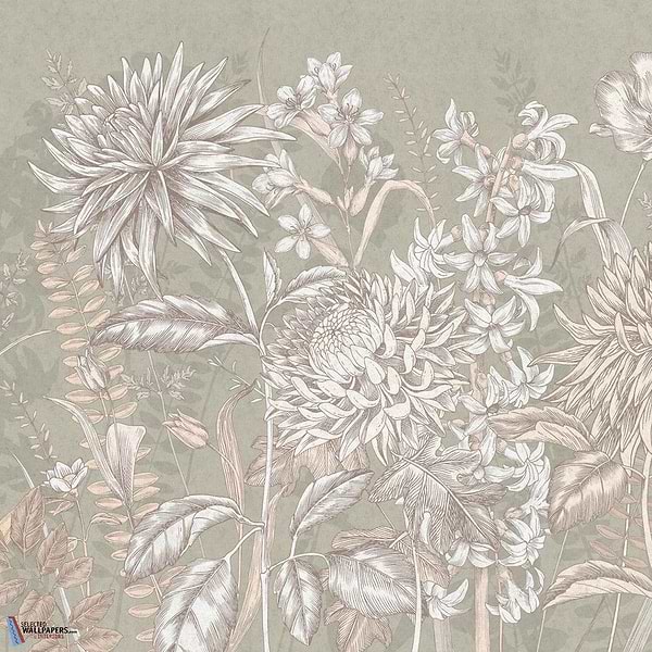 Wildflowers-Tecnografica-wallpaper-behang-Tapete-wallpaper-Sage-Fabric Vinyl-Selected Wallpapers