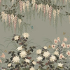 Wisteria Bloom behang-1838 wallcoverings-Dark sage-Set-Selected Wallpapers-Interiors