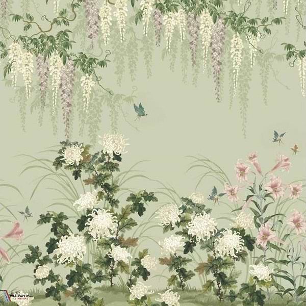 Wisteria Bloom behang-1838 wallcoverings-Pistachio-Set-Selected Wallpapers-Interiors