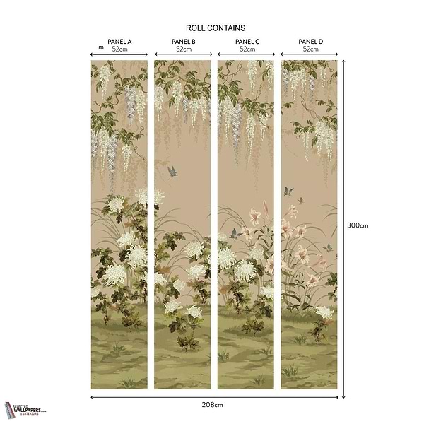Wisteria Bloom behang-1838 wallcoverings-Selected Wallpapers-Interiors