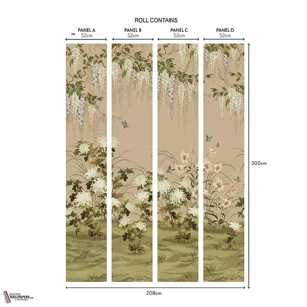 Wisteria Bloom behang-1838 wallcoverings-Selected Wallpapers-Interiors