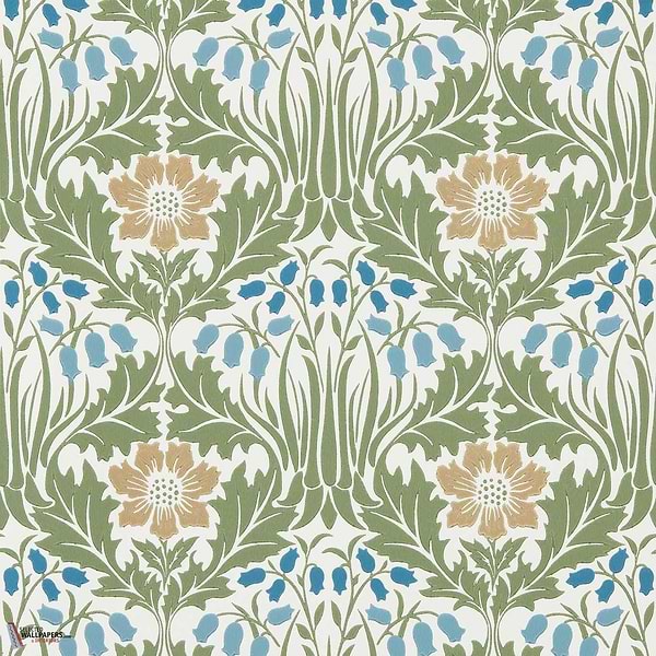 Woodbell & Anemone behang-Morris & Co-Woad/Nettle-Rol-Selected Wallpapers-Interiors
