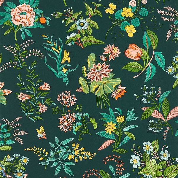 Woodland Floral-Behang-Tapete-Harlequin-Jade/Malachite/Rose Quartz-Rol-113058-Selected Wallpapers