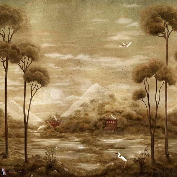 Xi Hu Lake behang-Coordonne-Gold-Metallics-M2-Selected Wallpapers-Interiors